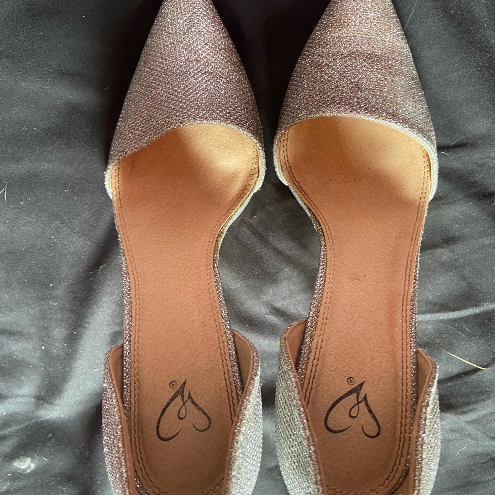 Silver sparkle heels